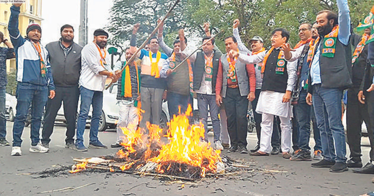 BJP Kisan morcha protests over Dhankhar’s mimicry